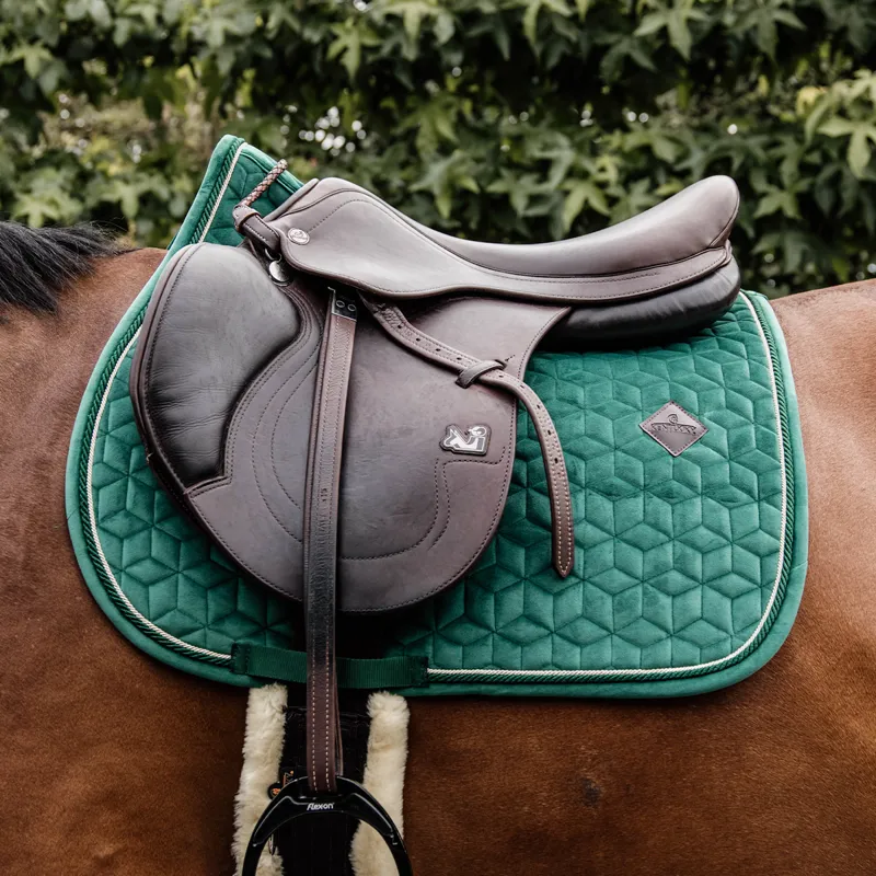 Kentucky Velvet Jumping Saddlecloth - Dark Green-1